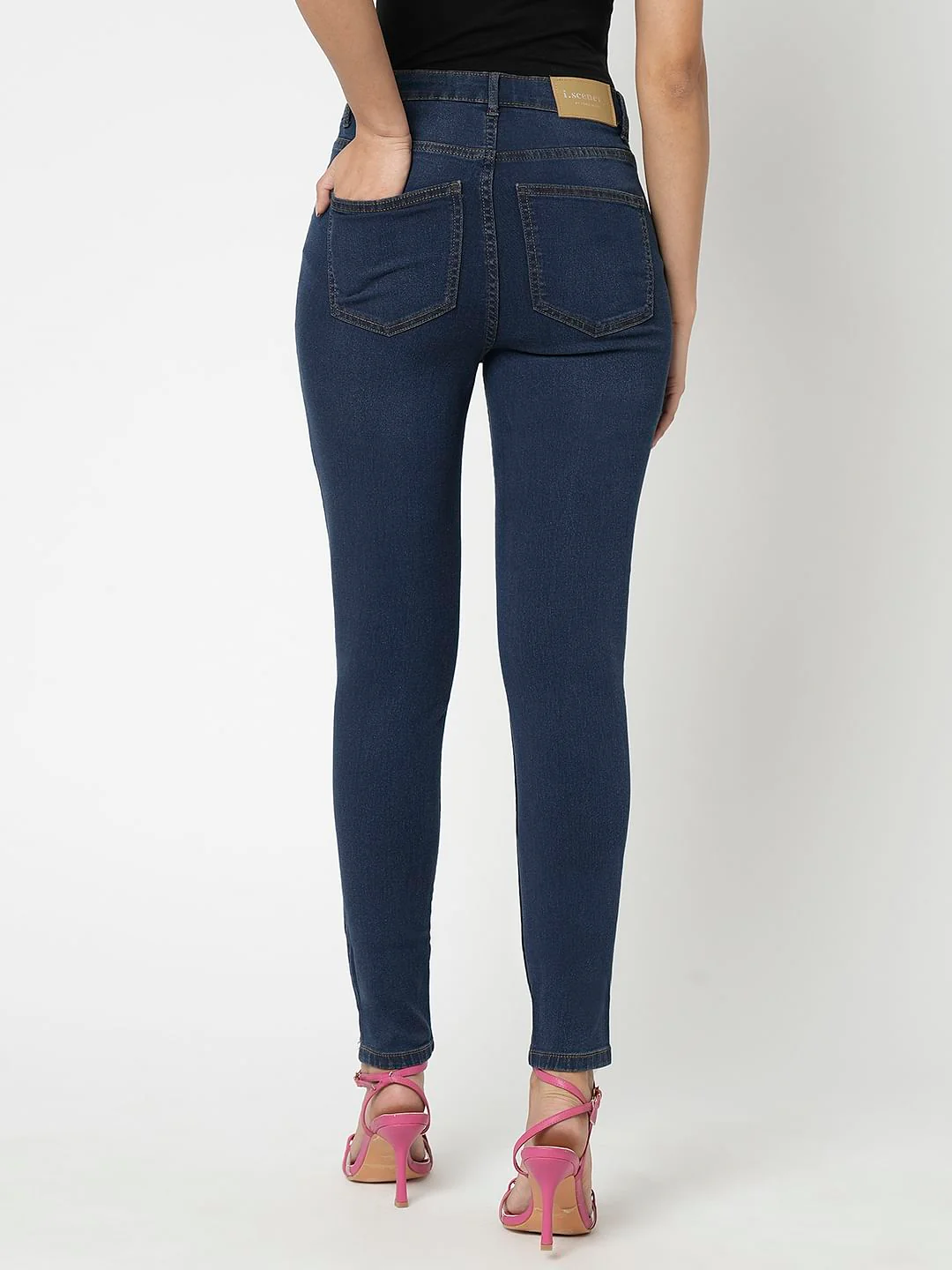 I.Scenery By Vero Moda Blue High Rise Skinny Jeggings - Image 4