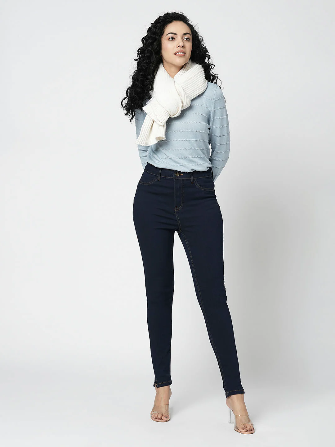 I.Scenery By Vero Moda Dark Blue High Rise Skinny Jeggings - Image 5
