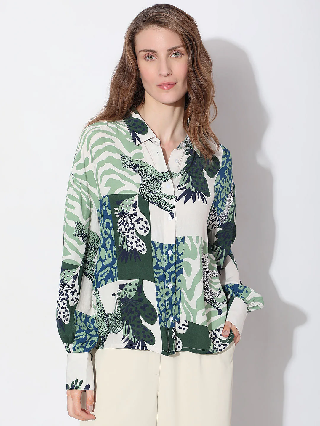 Green Animal Print Shirt - Image 2