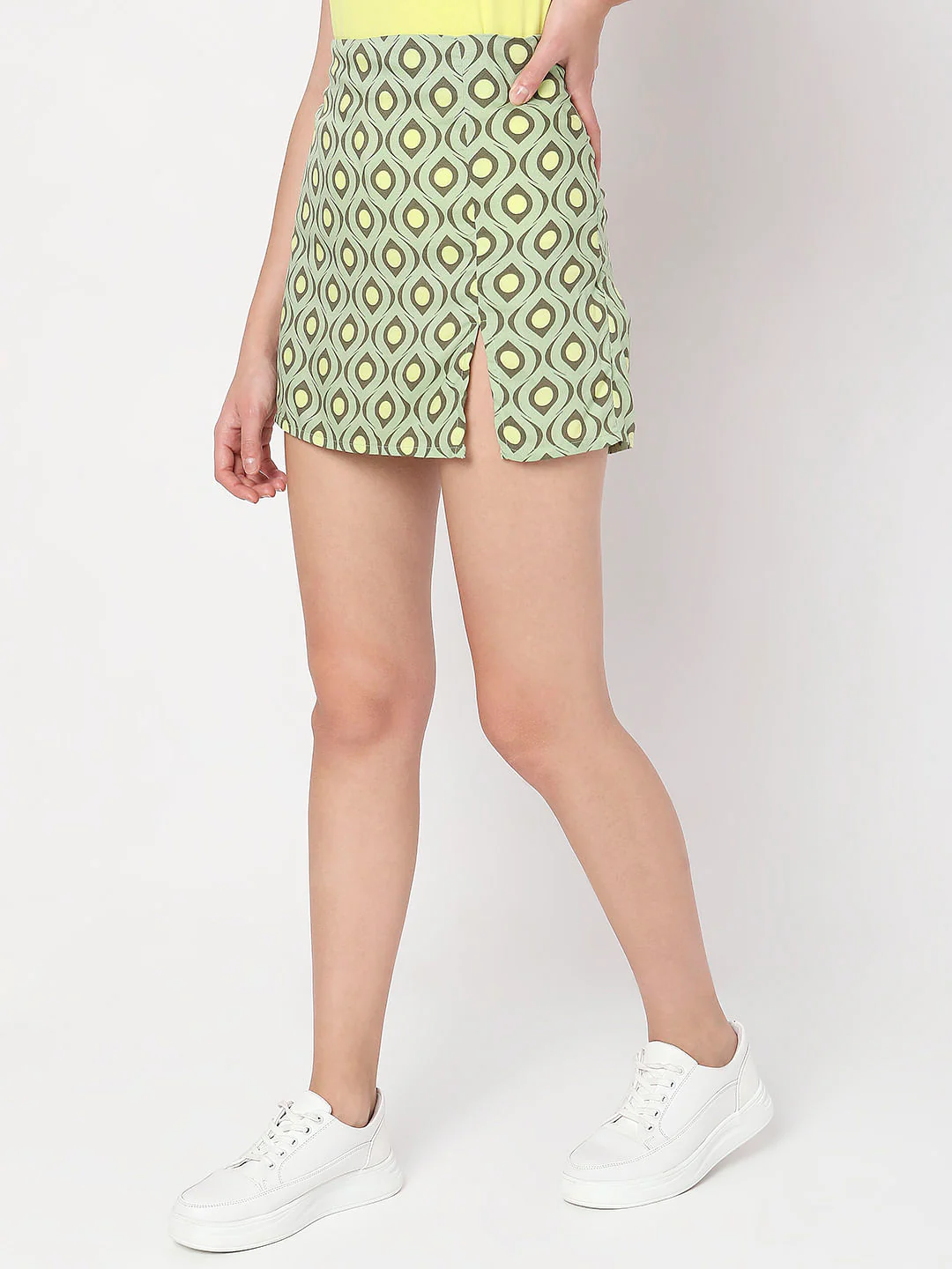 Green Low Rise Printed Co-Ord Set Skirt - Image 3
