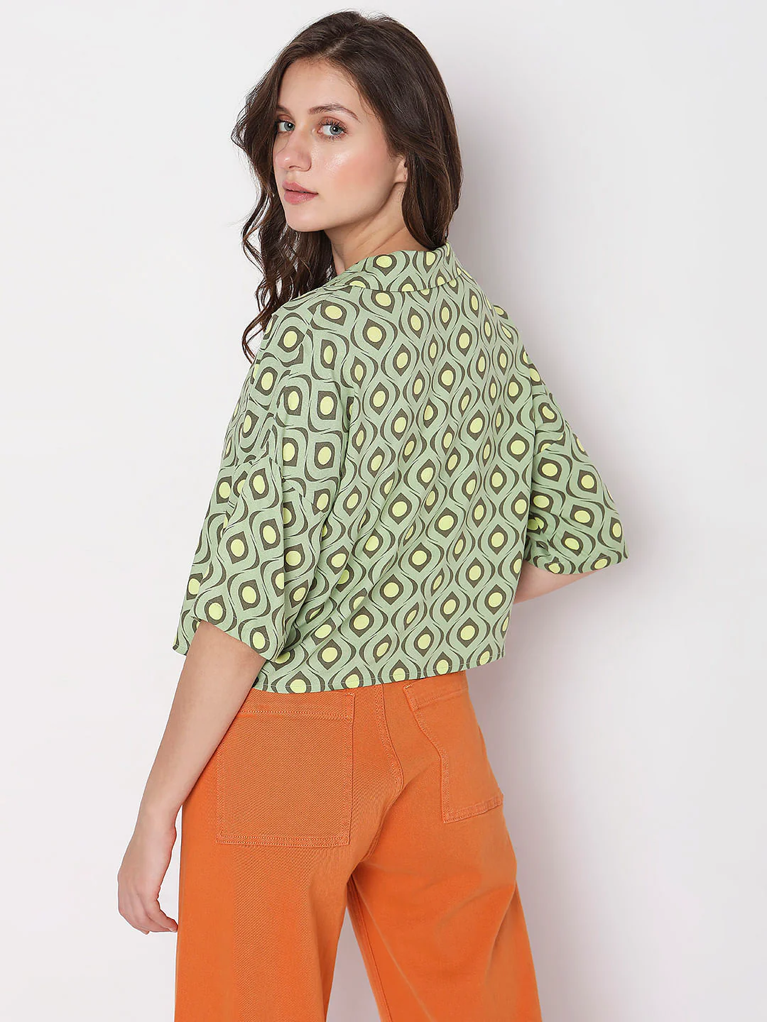 Green Printed Co-Ord Set Shirt - Image 4