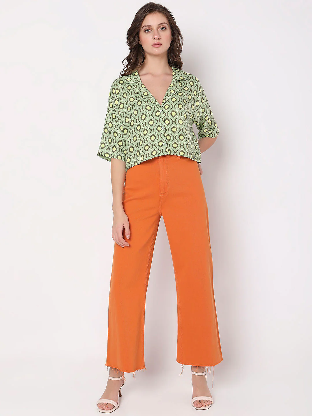 Green Printed Co-Ord Set Shirt - Image 5