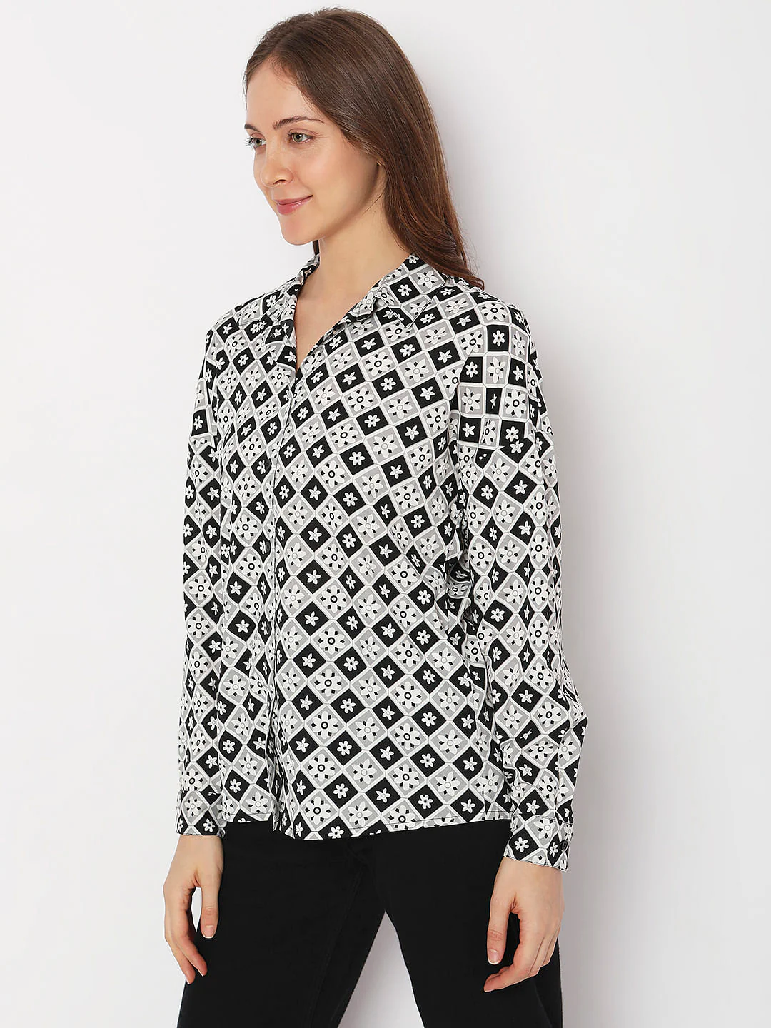 Black Printed Shirt - Image 3