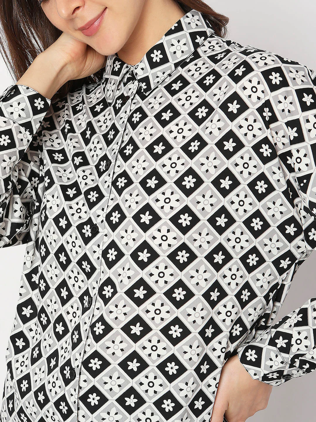 Black Printed Shirt - Image 6