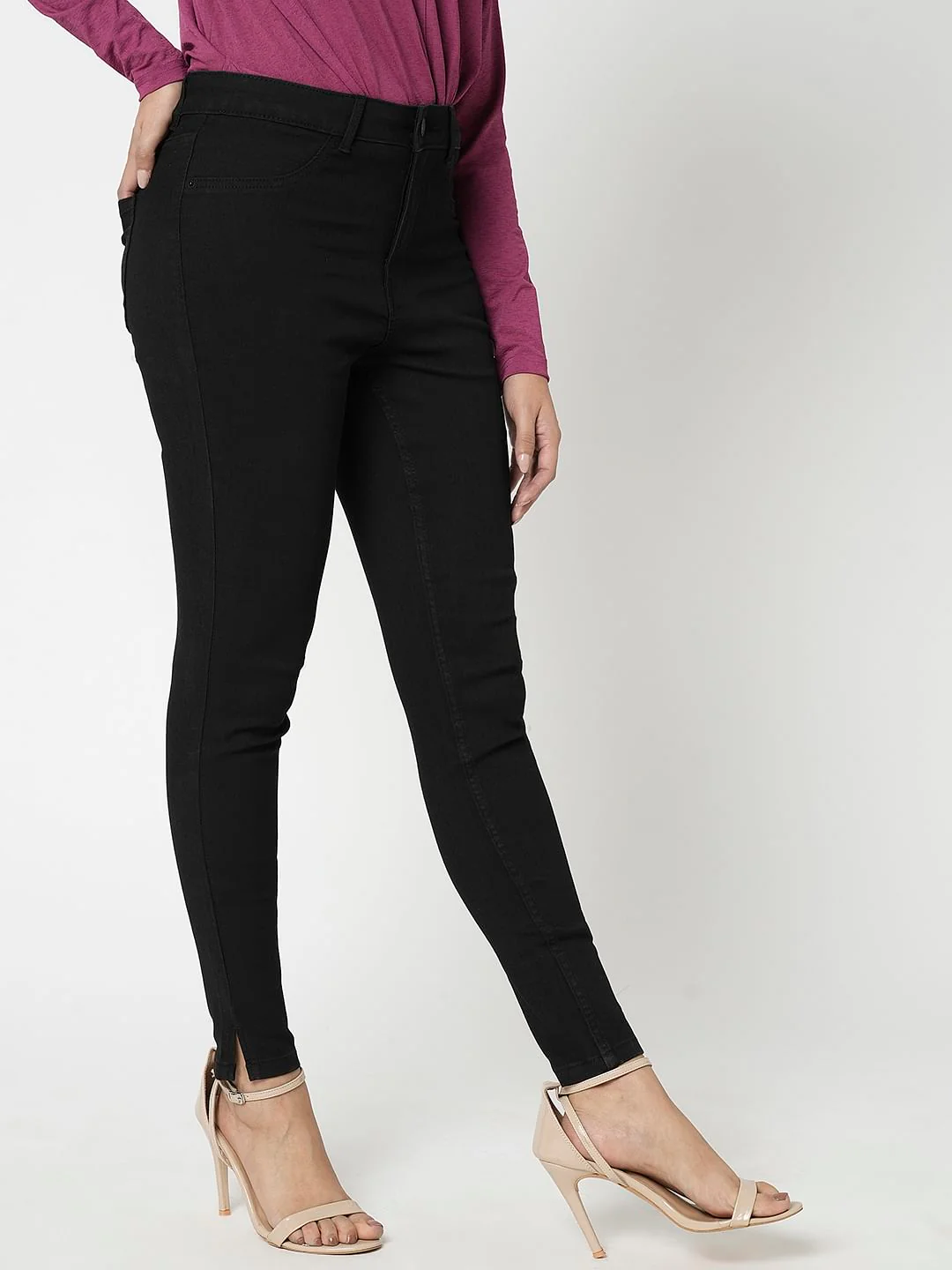 I.Scenery By Vero Moda Black High Rise Skinny Jeggings - Image 3