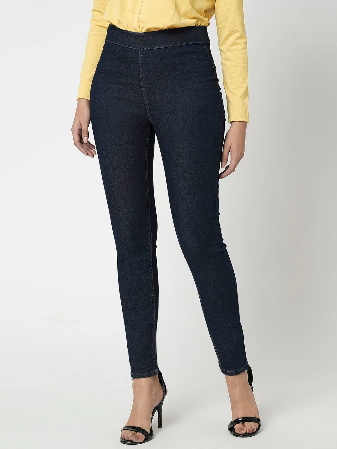 I.Scenery By Vero Moda Dark Blue High Rise Skinny Jeggings - Image 3