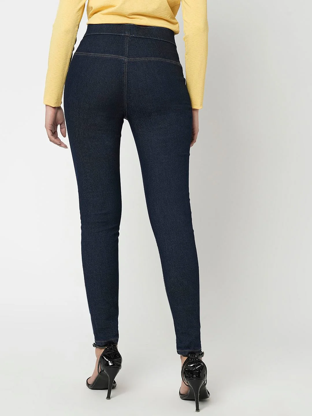 I.Scenery By Vero Moda Dark Blue High Rise Skinny Jeggings - Image 4