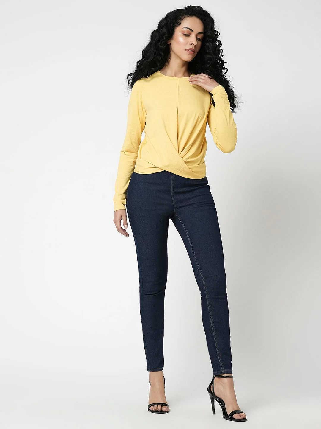 I.Scenery By Vero Moda Dark Blue High Rise Skinny Jeggings - Image 5