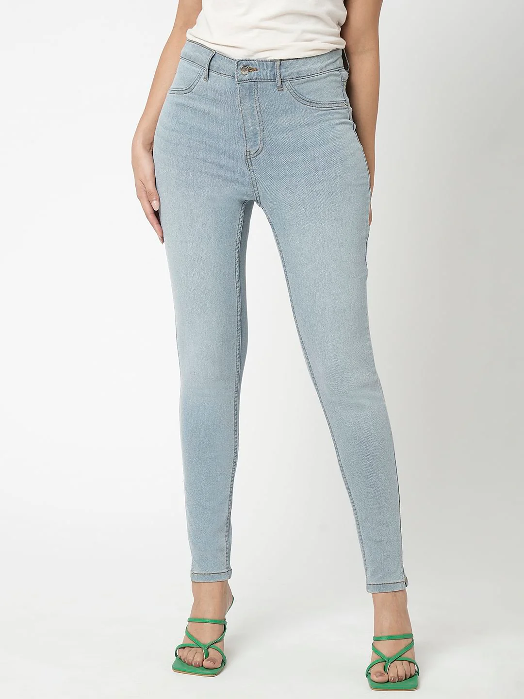 I.Scenery By Vero Moda Light Blue High Rise Skinny Jeggings - Image 2