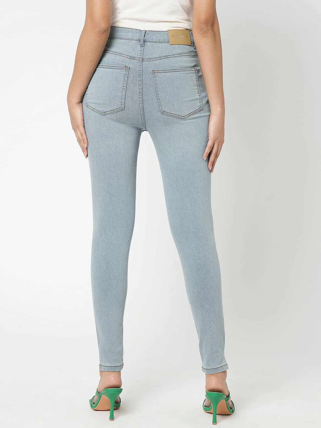 I.Scenery By Vero Moda Light Blue High Rise Skinny Jeggings - Image 4