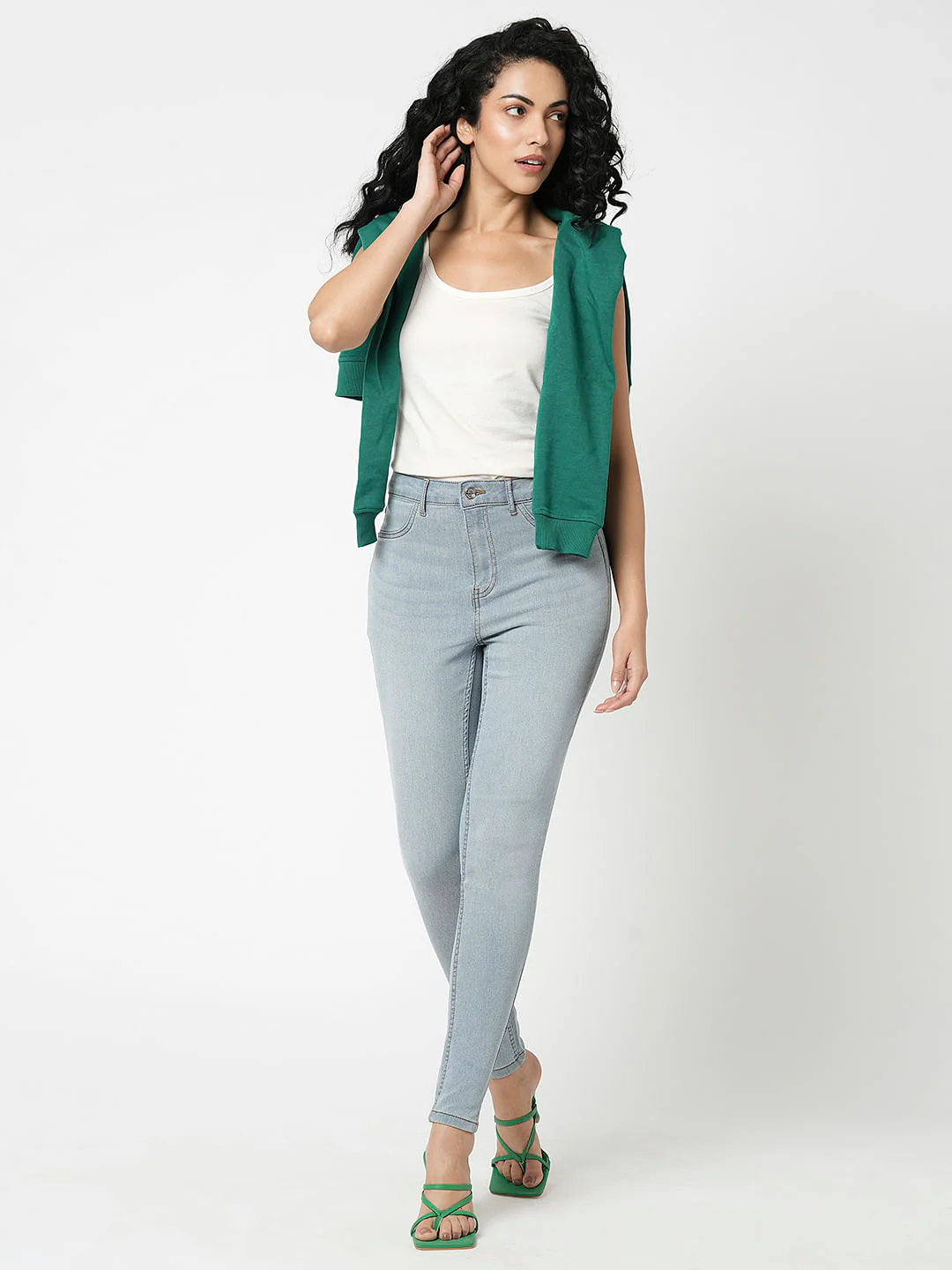 I.Scenery By Vero Moda Light Blue High Rise Skinny Jeggings - Image 5