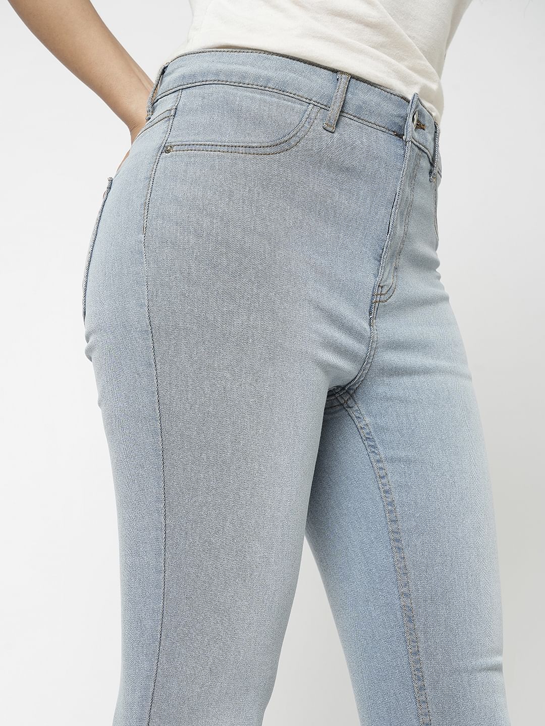 I.Scenery By Vero Moda Light Blue High Rise Skinny Jeggings - Image 6