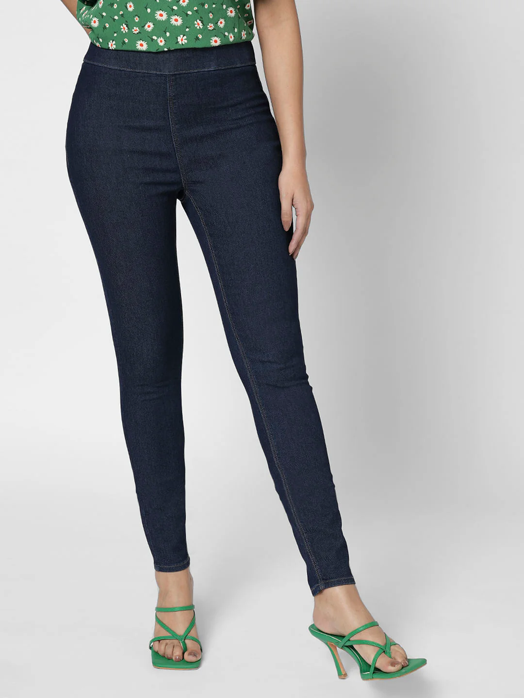 I.Scenery By Vero Moda Dark Blue High Rise Skinny Jeggings - Image 2