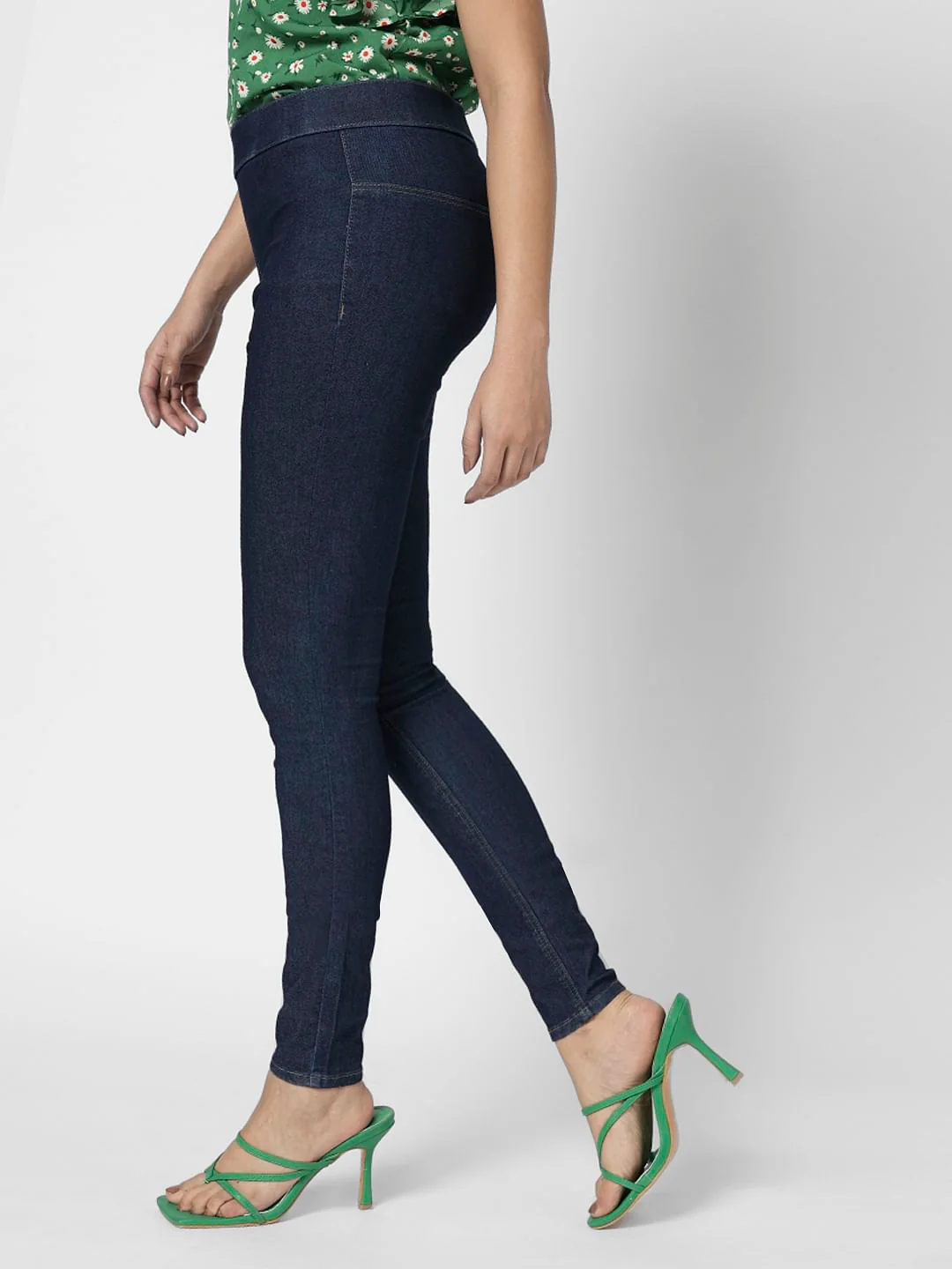 I.Scenery By Vero Moda Dark Blue High Rise Skinny Jeggings - Image 3
