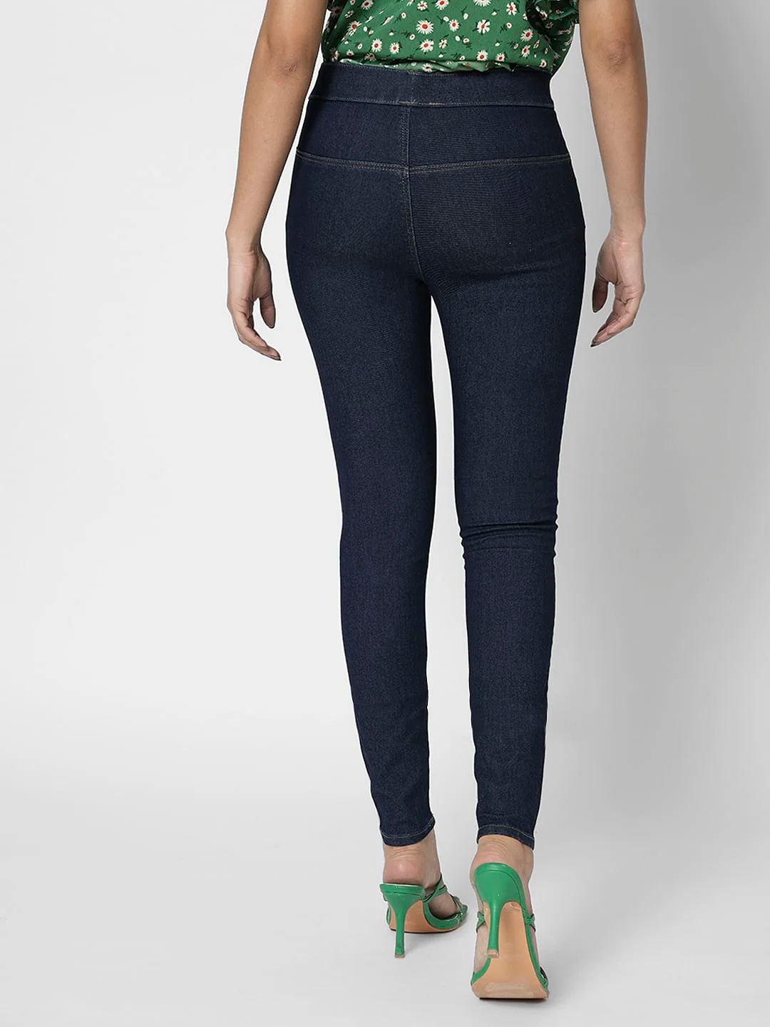 I.Scenery By Vero Moda Dark Blue High Rise Skinny Jeggings - Image 4
