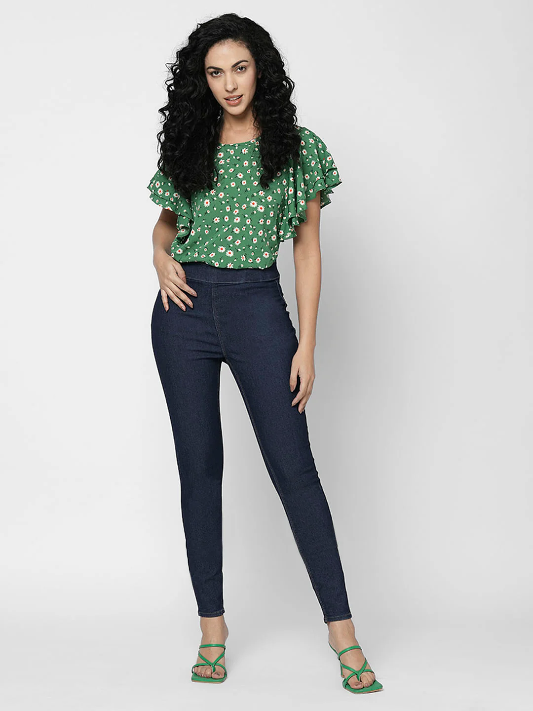 I.Scenery By Vero Moda Dark Blue High Rise Skinny Jeggings - Image 5