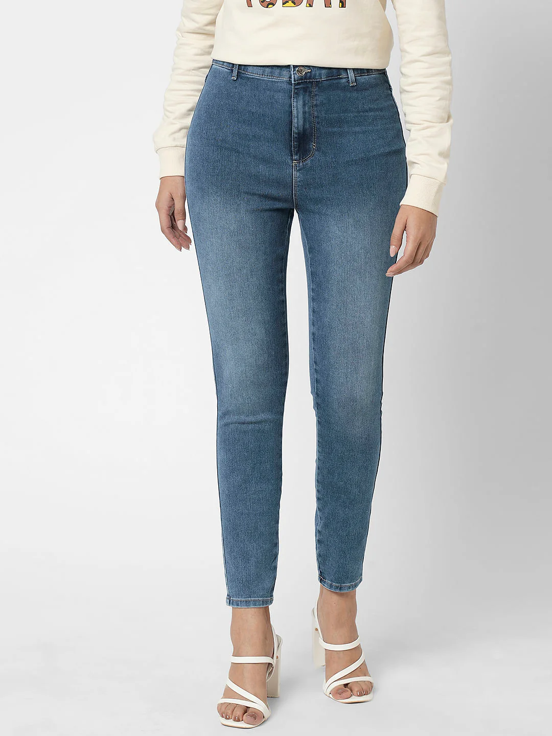 I.Scenery By Vero Moda Blue High Rise Wendy Skinny Fit Jeans - Image 2