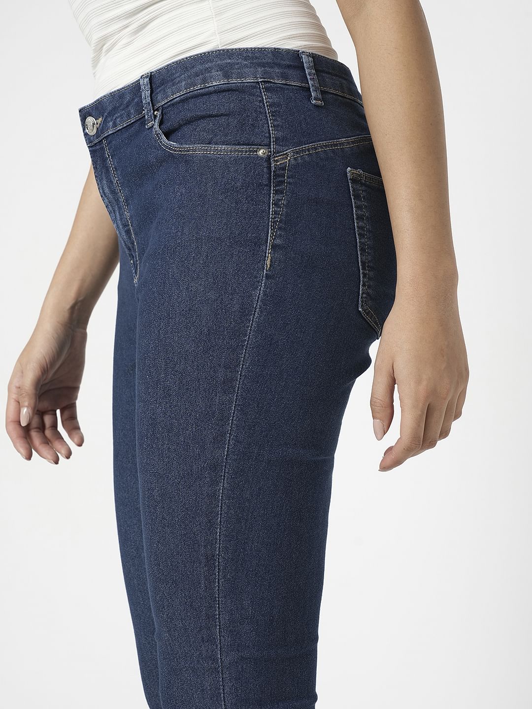 I.Scenery By Vero Moda Blue Mid Rise Wendy Skinny Fit Jeans - Image 6