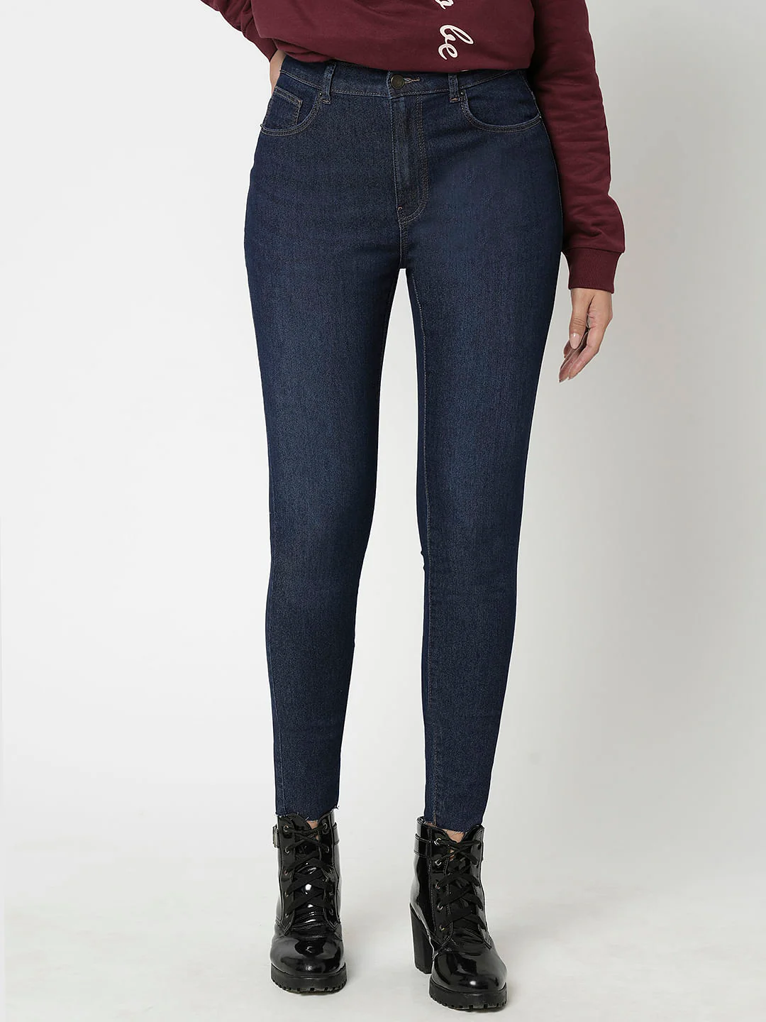 I.Scenery By Vero Moda Dark Blue High Rise Wendy Skinny Fit Jeans - Image 2