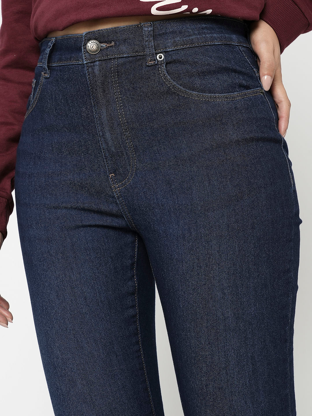 I.Scenery By Vero Moda Dark Blue High Rise Wendy Skinny Fit Jeans - Image 6