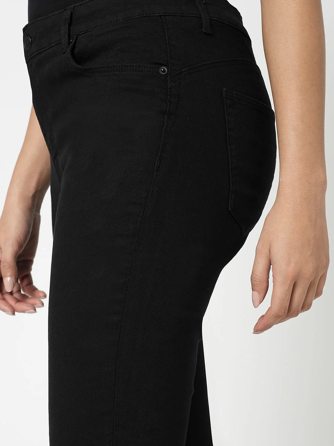 I.Scenery By Vero Moda Black Mid Rise Wendy Skinny Fit Jeans - Image 6