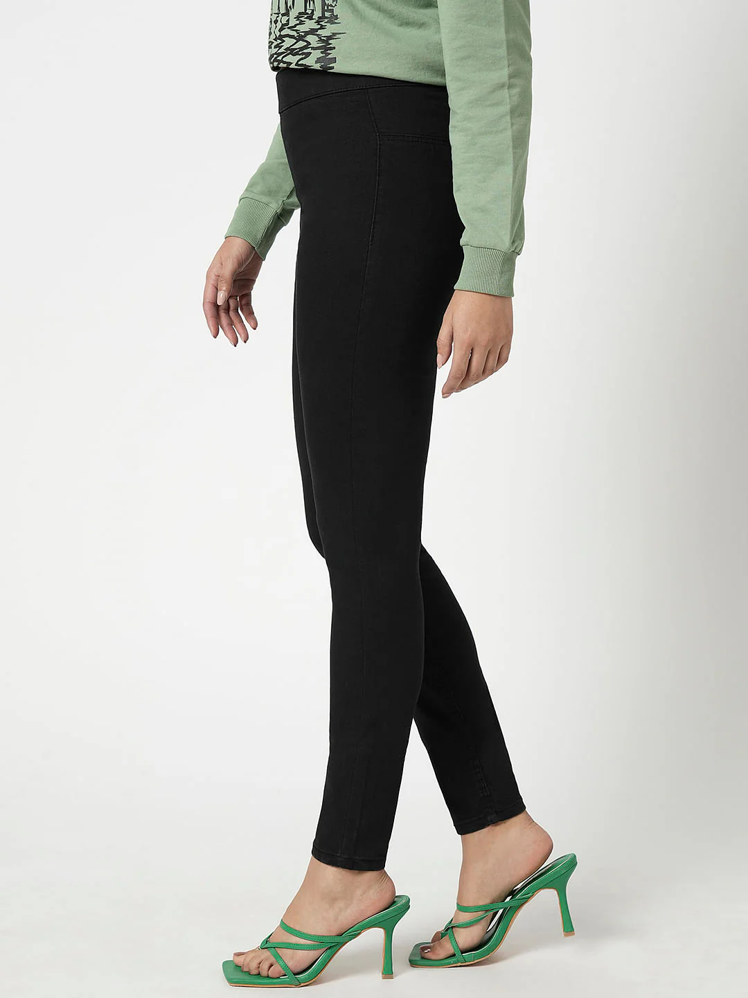 I.Scenery By Vero Moda Black High Rise Skinny Jeggings - Image 3