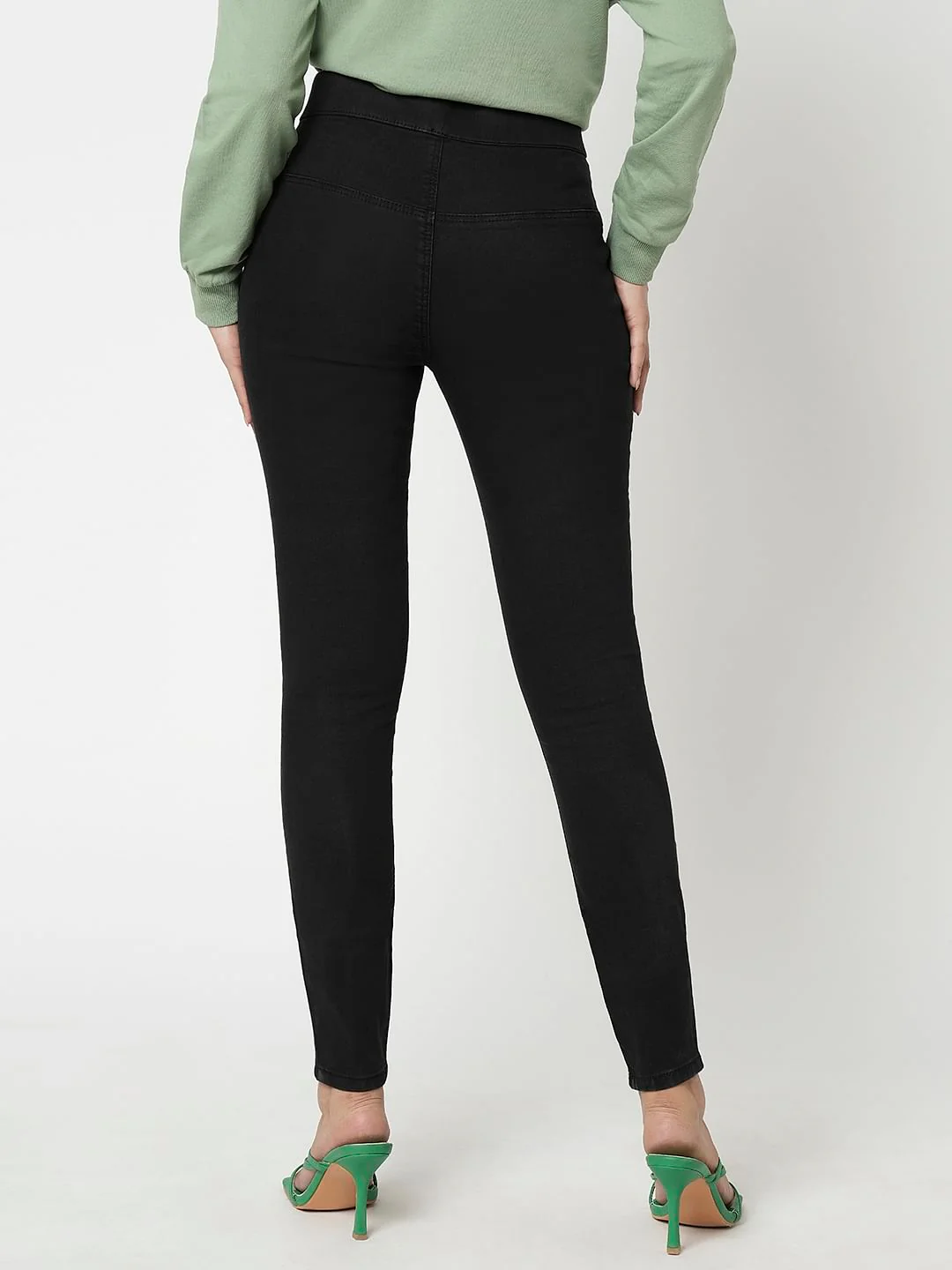 I.Scenery By Vero Moda Black High Rise Skinny Jeggings - Image 4