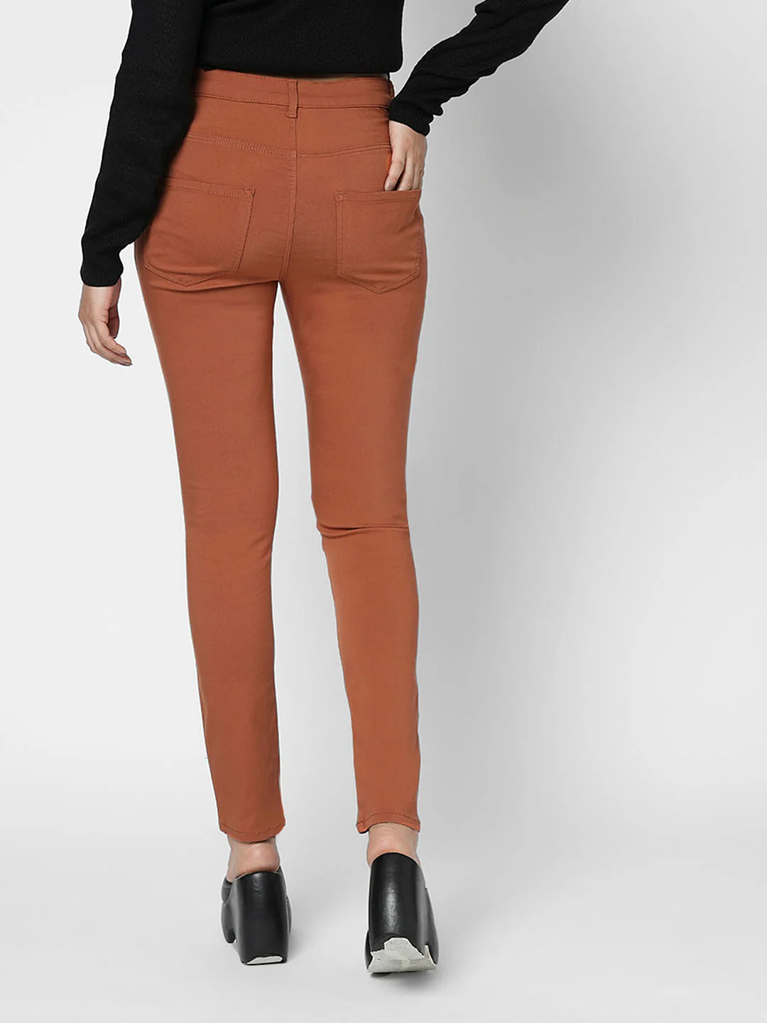 I.Scenery By Vero Moda Brown High Rise Wendy Skinny Jeans - Image 4