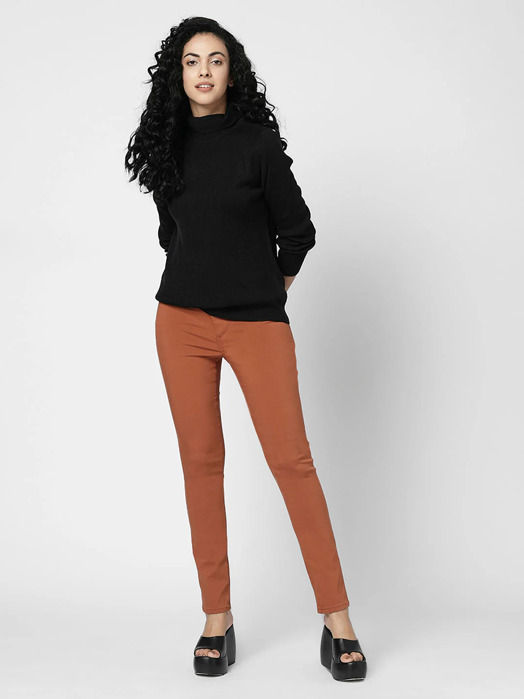 I.Scenery By Vero Moda Brown High Rise Wendy Skinny Jeans - Image 5