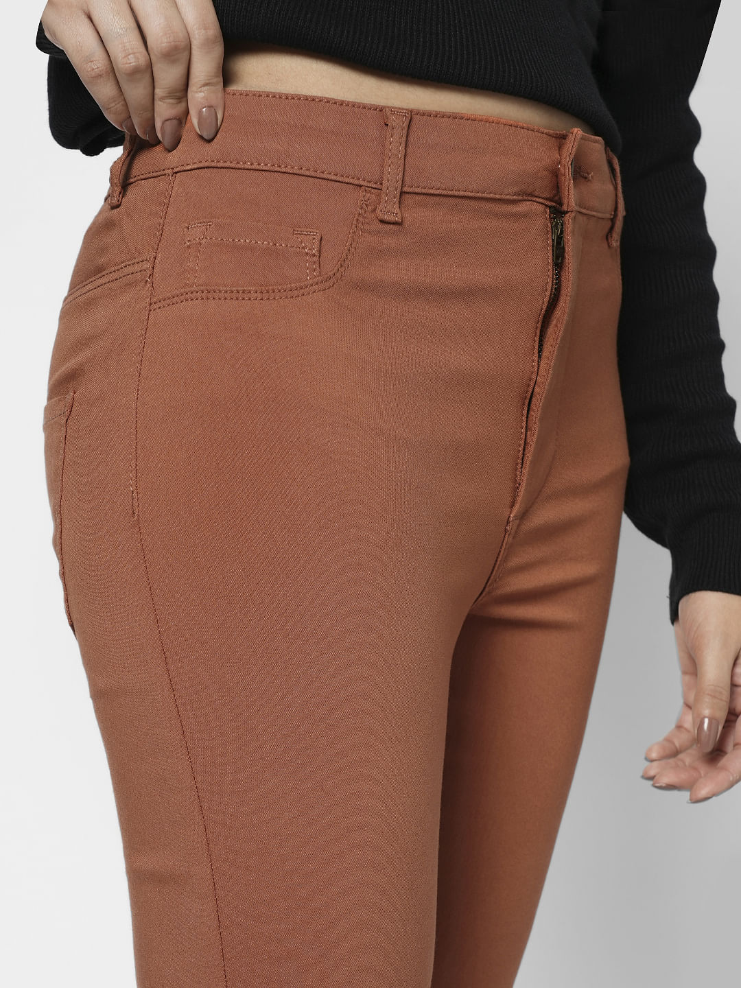 I.Scenery By Vero Moda Brown High Rise Wendy Skinny Jeans - Image 6