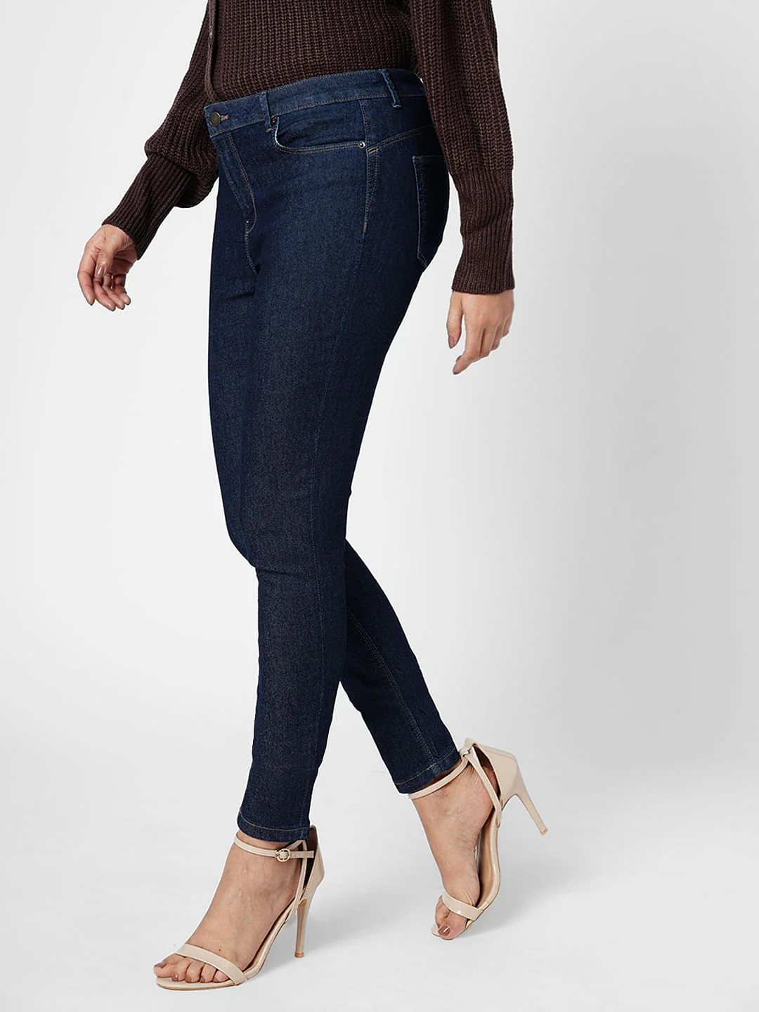 I.Scenery By Vero Moda Dark Blue Mid Rise Wendy Skinny Jeans - Image 3
