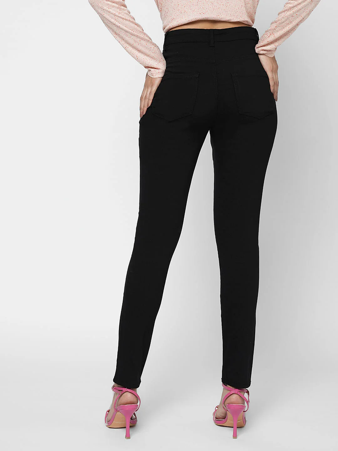 I.Scenery By Vero Moda Black High Rise Wendy Skinny Jeans - Image 4