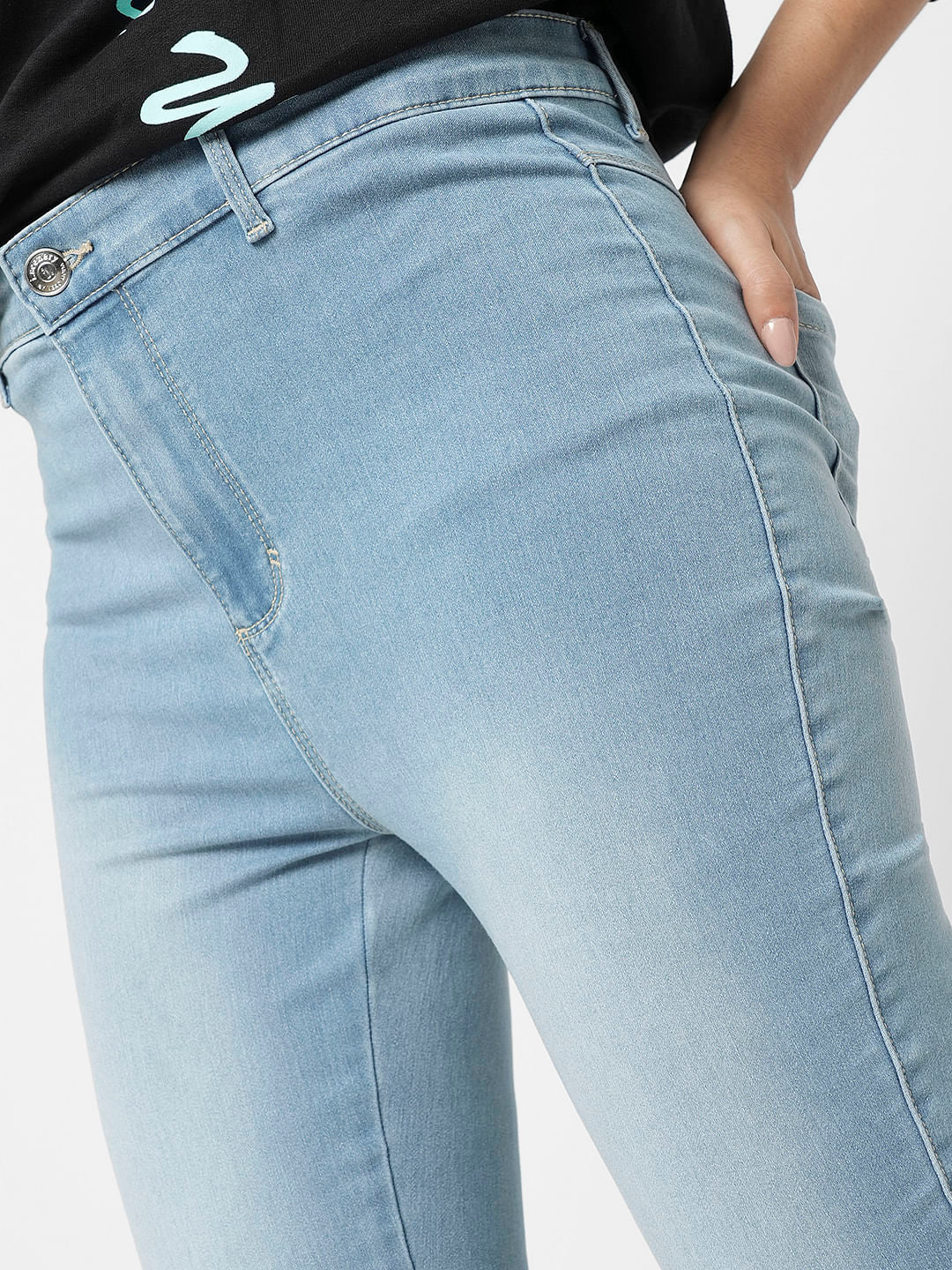 I.Scenery By Vero Moda Light Blue High Rise Wendy Skinny Fit Jeans - Image 6