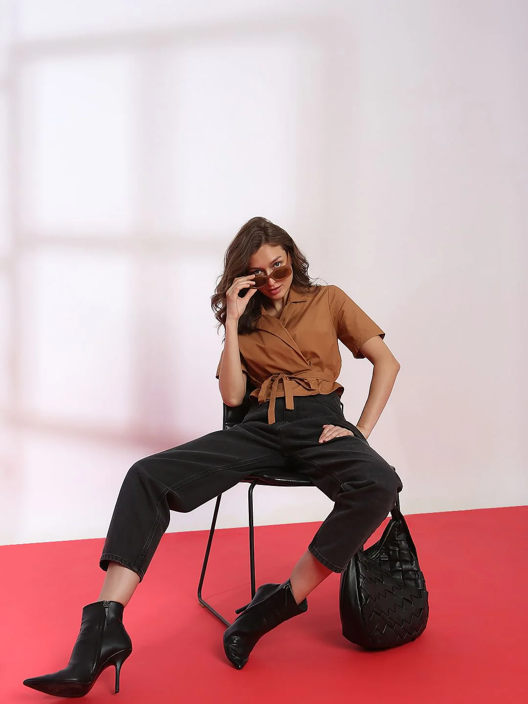 Brown Tie-Up Shirt
