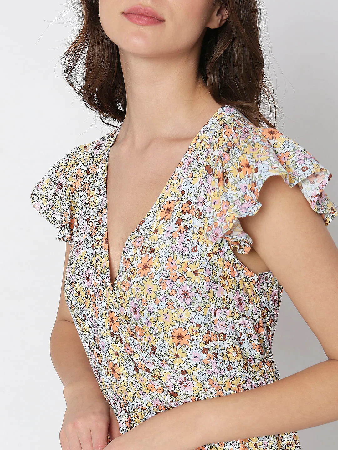 White Floral Print Midi Dress - Image 5