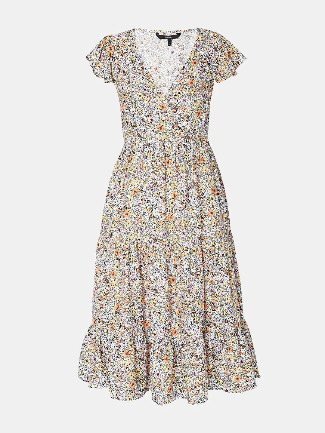 White Floral Print Midi Dress - Image 6