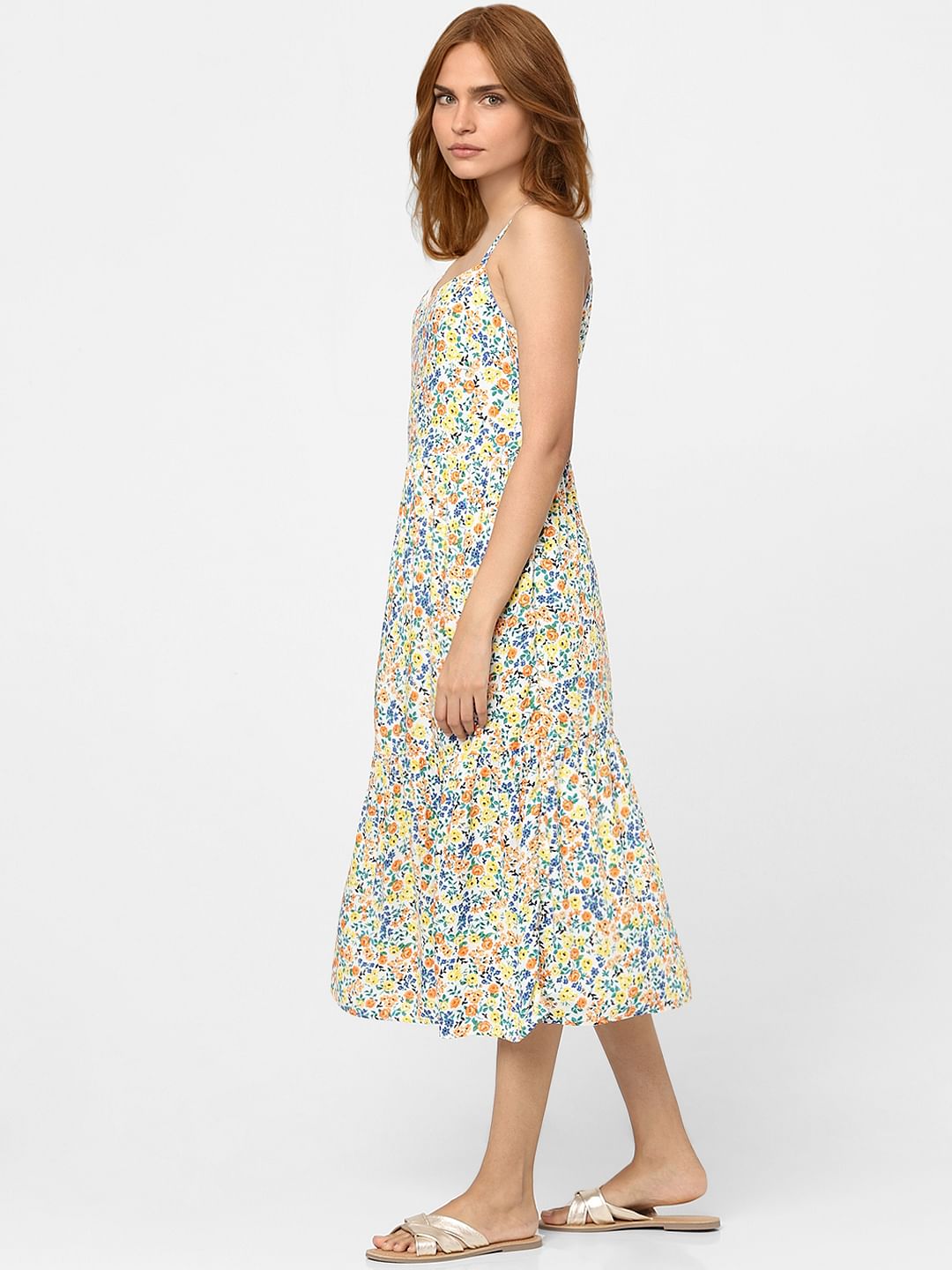White Floral Midi Dress - Image 2