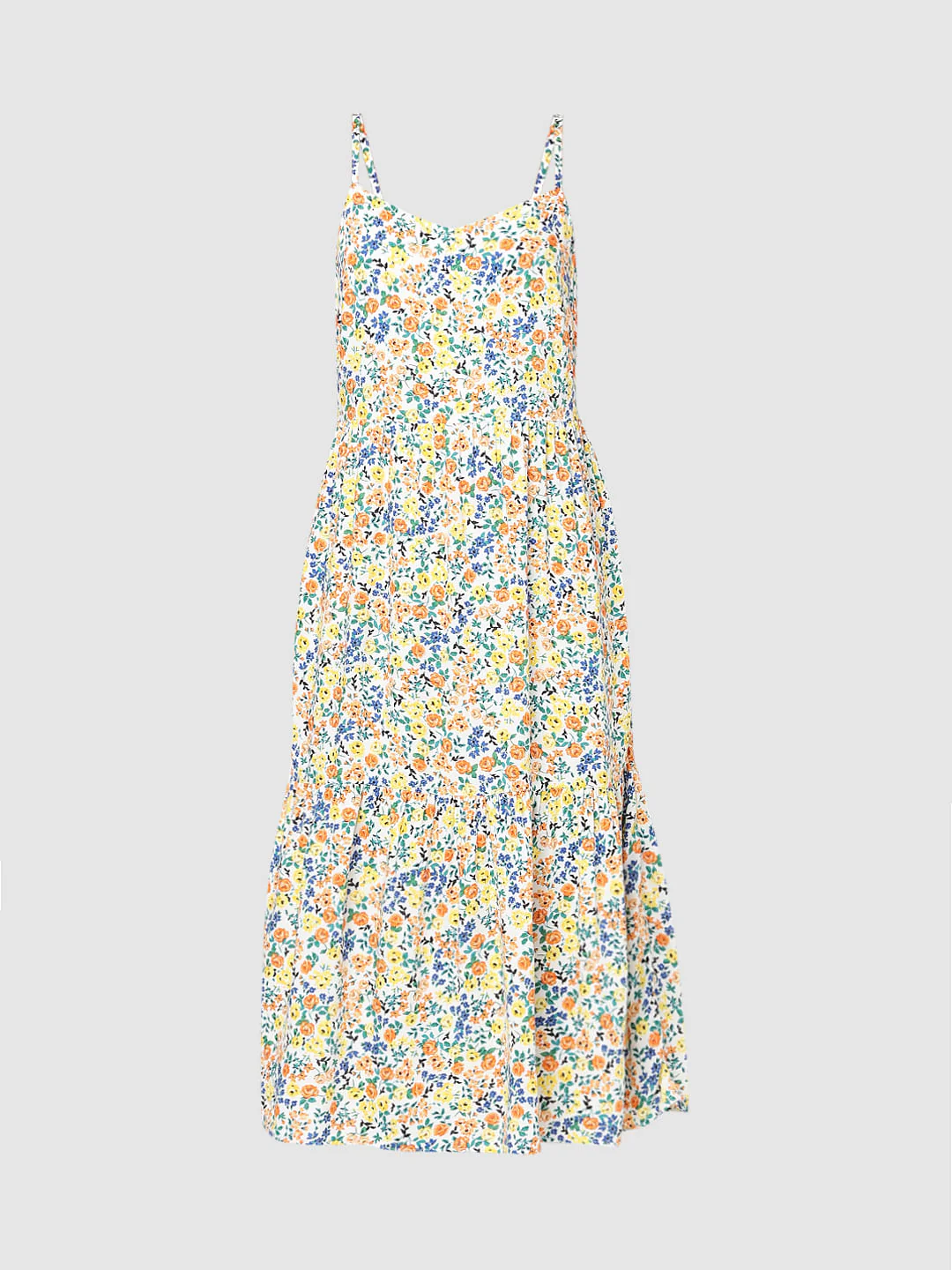 White Floral Midi Dress - Image 5