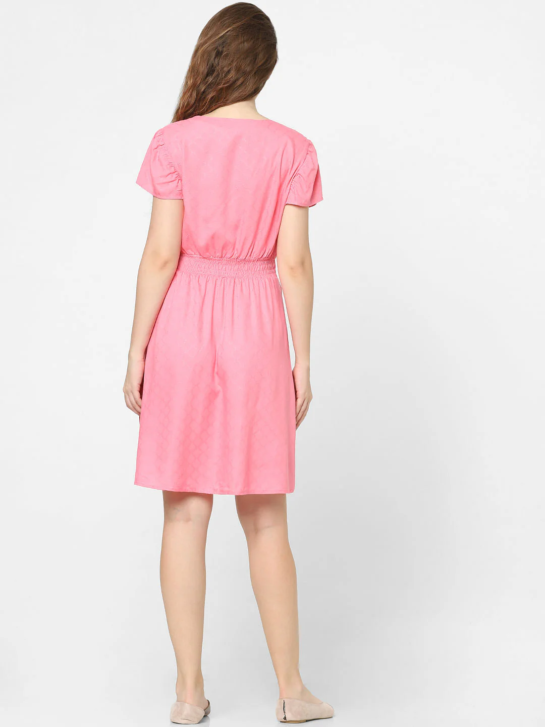 Pink Fit & Flare Dress - Image 3