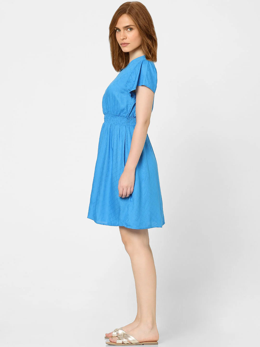 Blue Fit & Flare Dress - Image 2