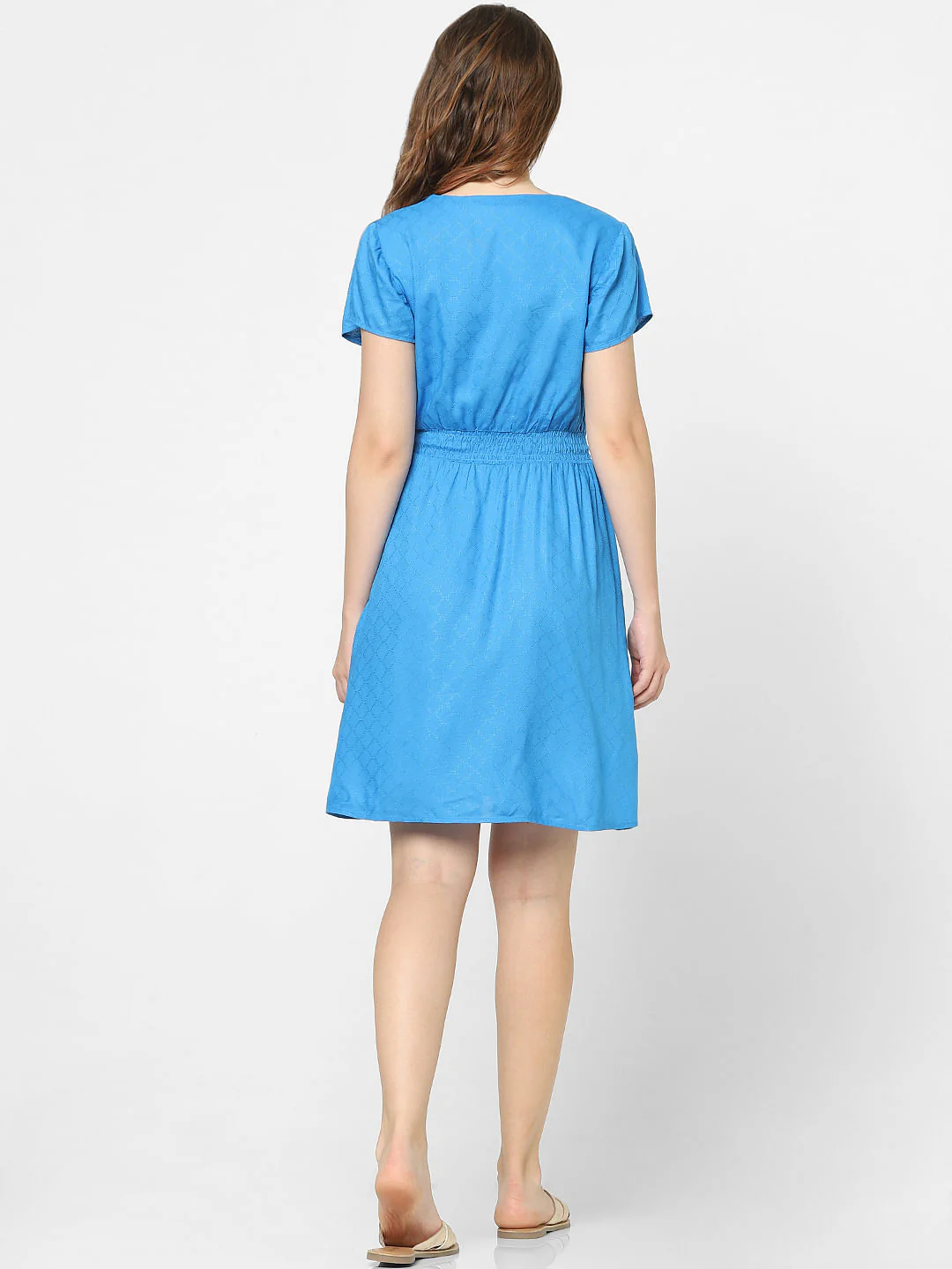 Blue Fit & Flare Dress - Image 3