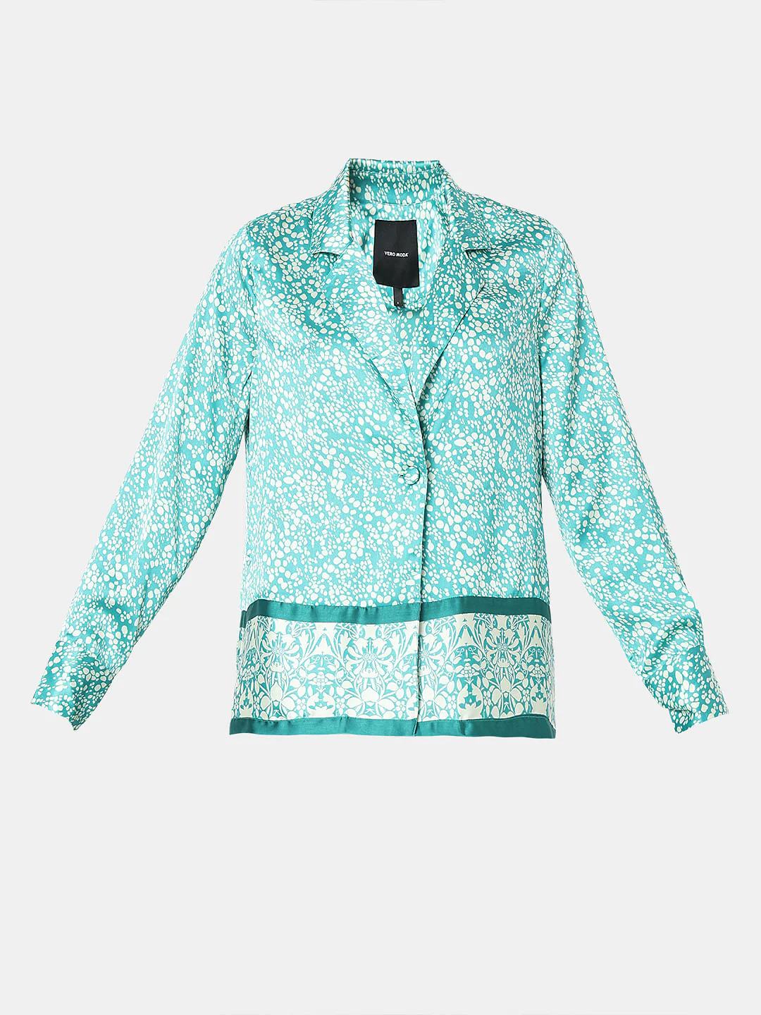 Teal Satin Loose Co-Ord Set Blazer - Image 7