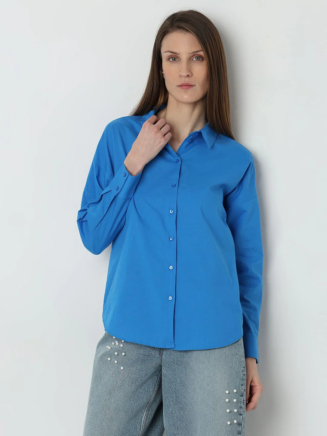 Blue Cotton Shirt - Image 2