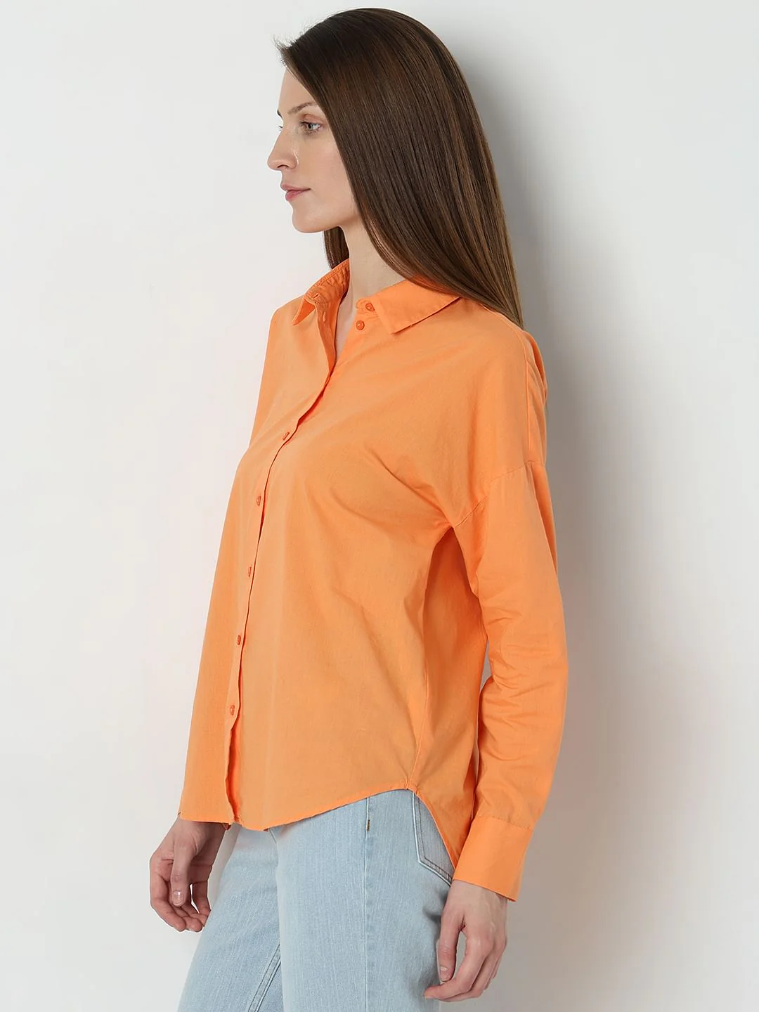 Orange Cotton Shirt - Image 3
