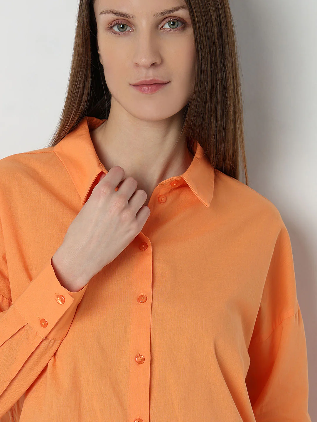 Orange Cotton Shirt - Image 6