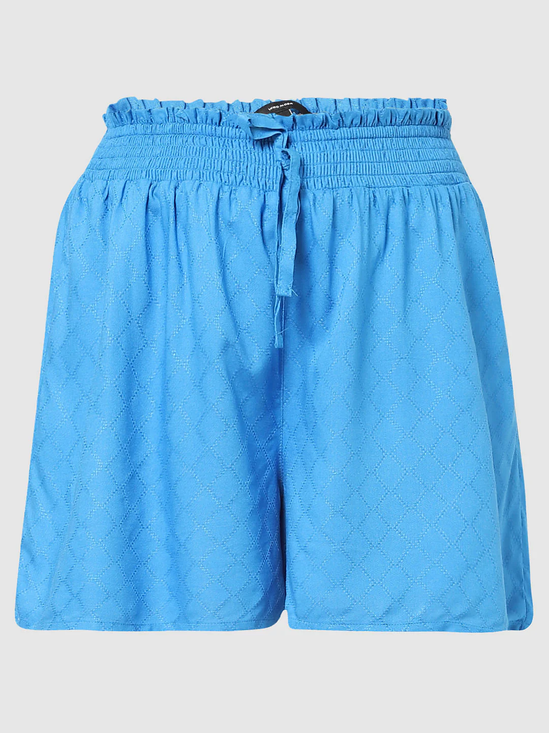 Blue Mid Rise Drawstring Waist Shorts - Image 6