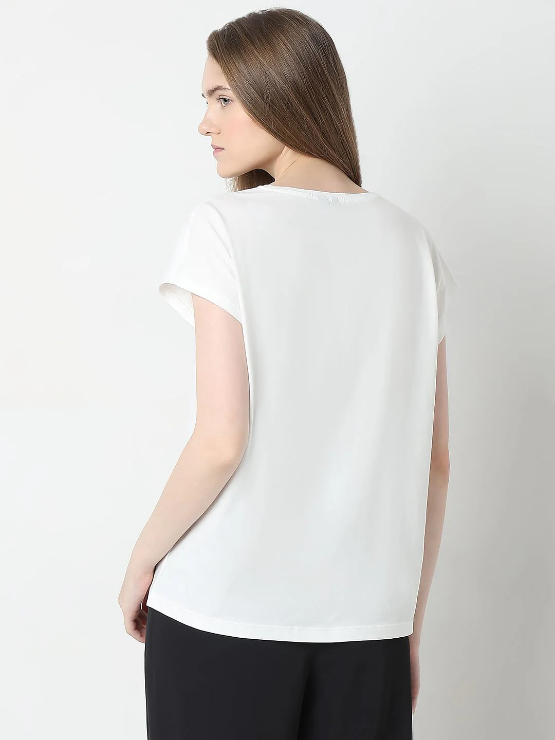 White Graphic Print Cotton Top - Image 4