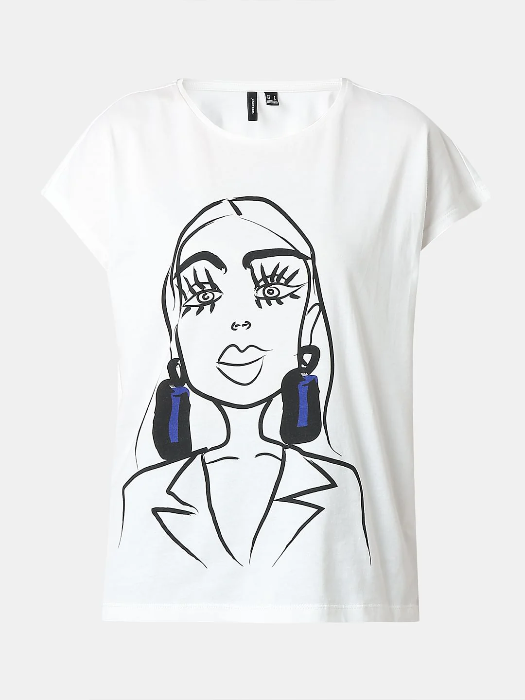 White Graphic Print Cotton Top - Image 7