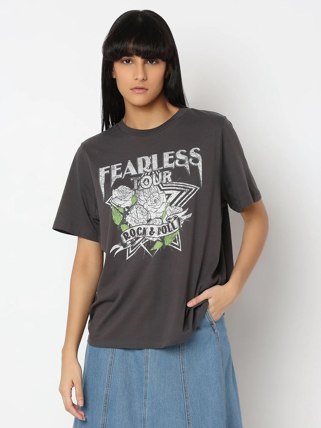 Grey Graphic Print T-Shirt - Image 2