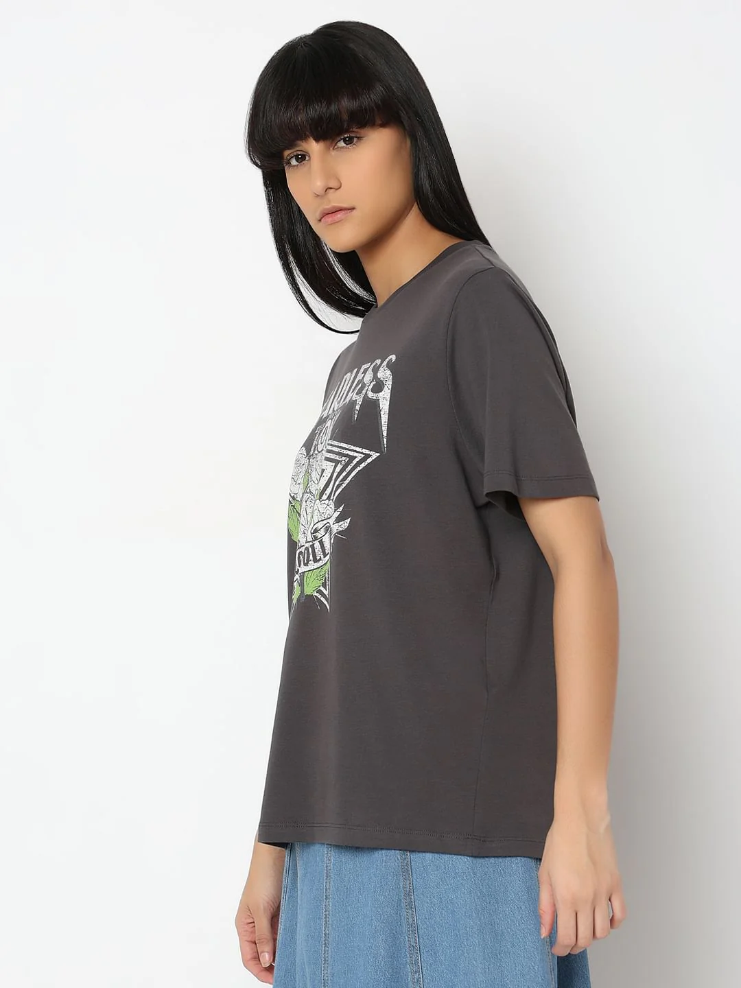 Grey Graphic Print T-Shirt - Image 3